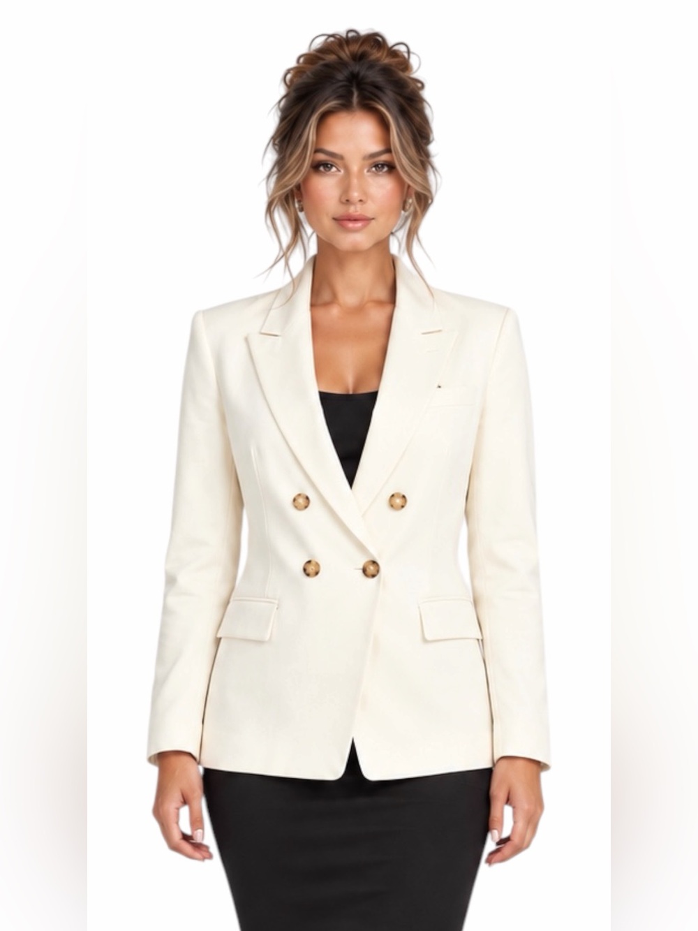 J.Crew – Double-Breasted Italian Stretch Merino Wool Blazer – Natural – Sz. 10
